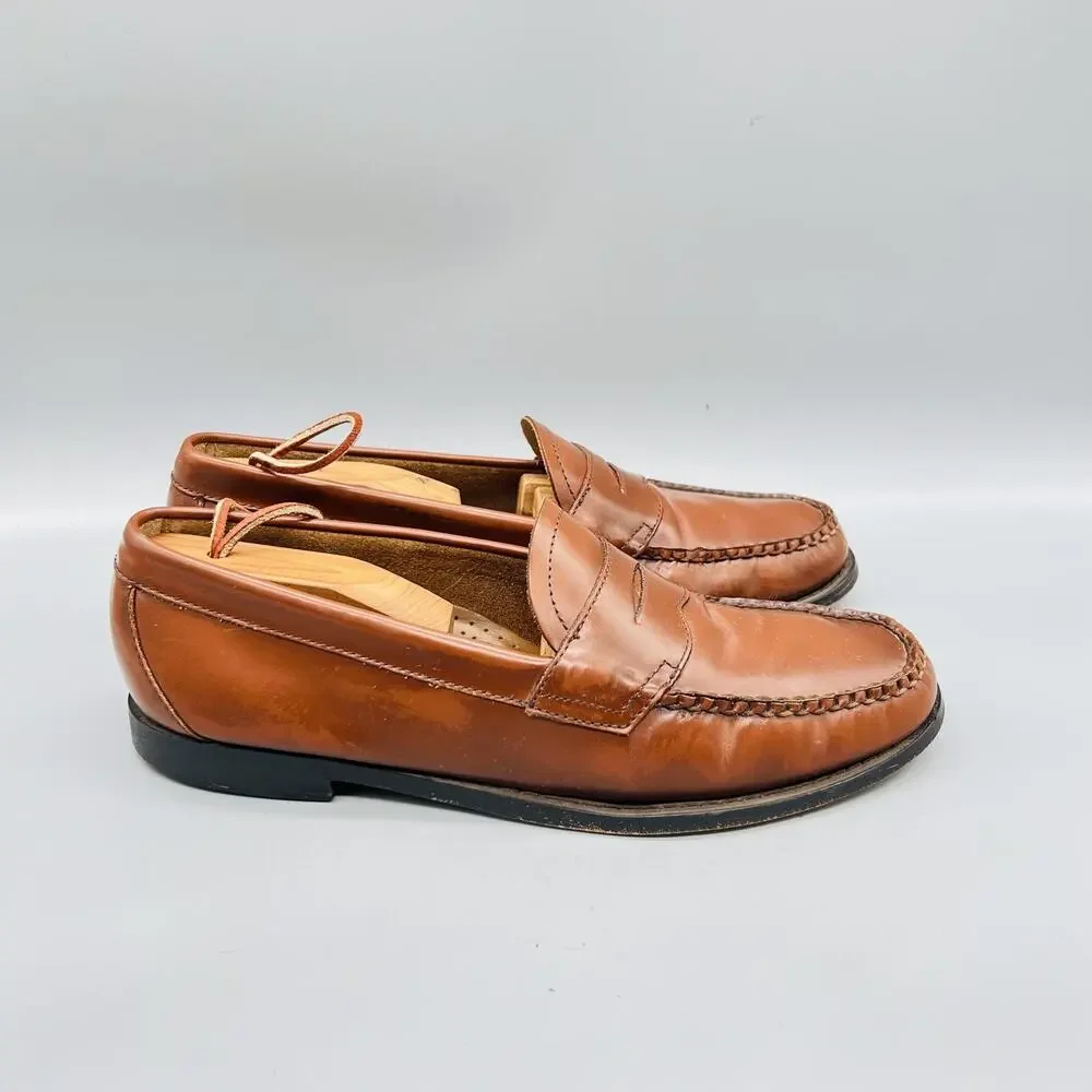 GH Bass & Co Shoes Men 8.5 Brown Leather Weejuns Penny Loafers Casual Comfort